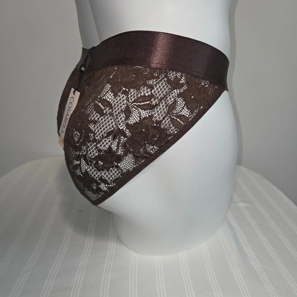 Cosabella Mens Lace Brief Espresso Brown Floral Italian Underwear